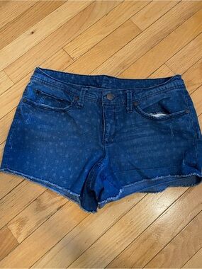 Faded Glory Dark Blue Star-Pattern Denim Shorts